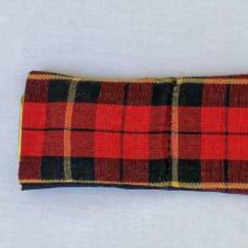 Vintage Lyton's Red Multi Wallace Tartan Plaid Cummerbund - Picture 4 of 8